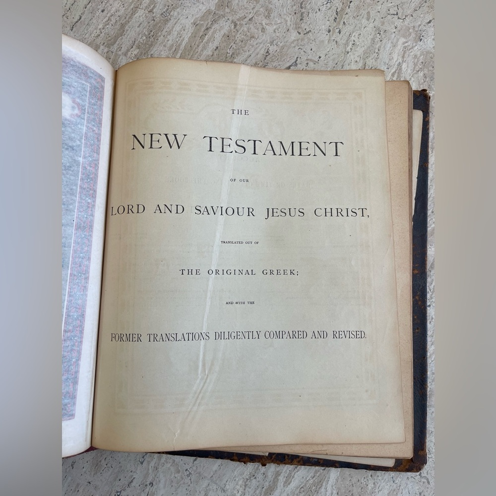 Antique 1879 Leather Family Pictorial Holy Bible G. Dore-Illman Brothers - Picture 8 of 16